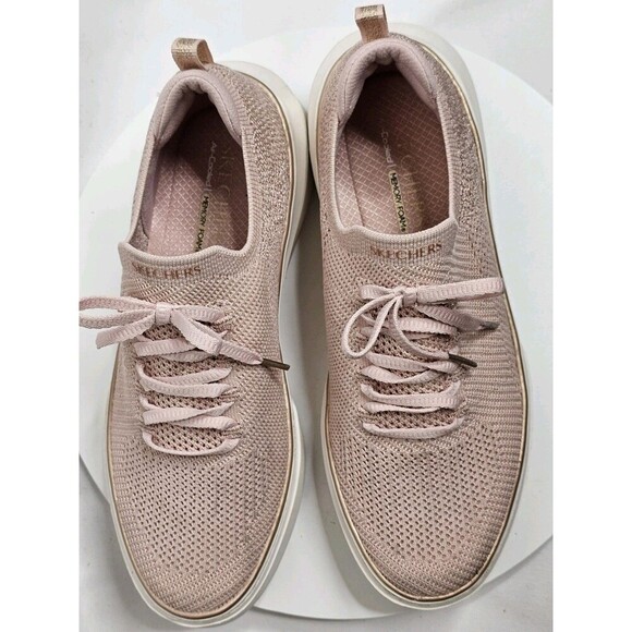 Skechers Stretch Fit Women Size 10 Pink Knit  Running Shoes - Picture 5 of 8